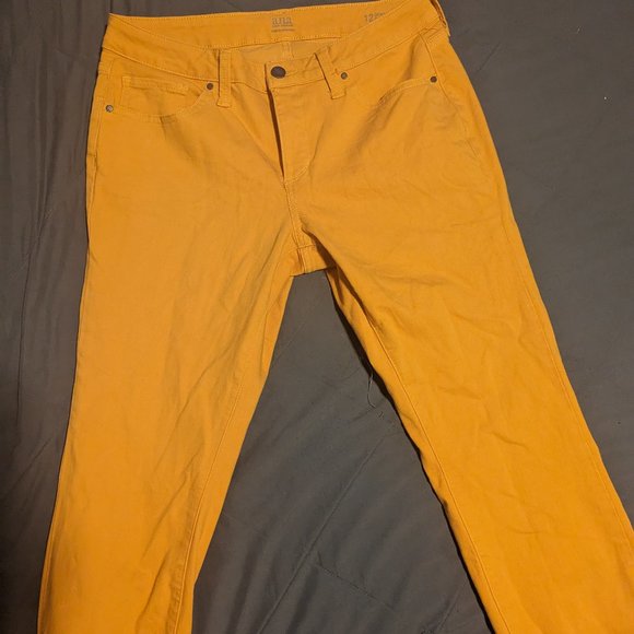 a.n.a Pants - a.n.a. Mustard Yellow Mid Rise Skinny Jeans Size 12
